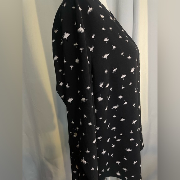 Danielrainn Black And white Bird print Business Blouse Woman Size Large - Picture 5 of 6